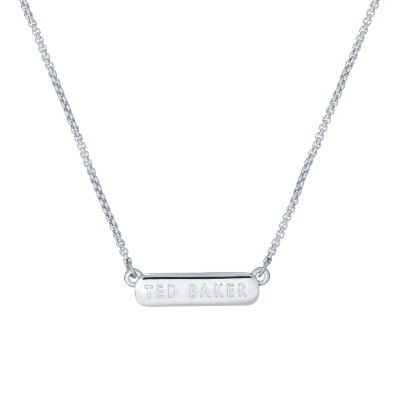 Image of Ted Baker SCARL Silver Tone Crystal Sparkle Bar Necklace TBJ2980-01-02 Silver