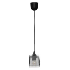 Image of Santos Dome Pendant Ceiling Light Black Smokey 10cm