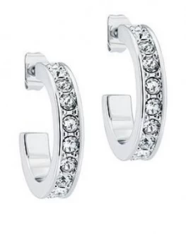 Image of Ted Baker Seannia Crystal Hoop Earrings - Silver/Crystal , Silver, Women