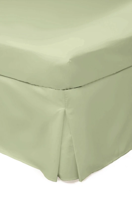 Image of Belledorm Easy Care 200 Thread Count Cotton Polyester Percale Platform Valance in Olive Size: Double Olive Unisex Double