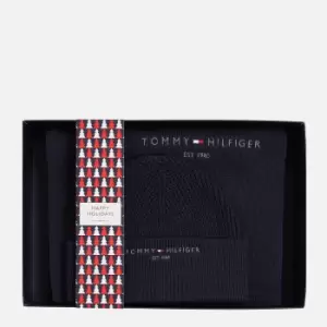 Image of Tommy Hilfiger Mens Horizon Scarf & Beanie Set - Space Blue