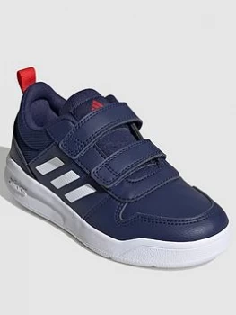 Image of adidas Kids Unisex Tensaur Trainers - Blue/White, Size 4