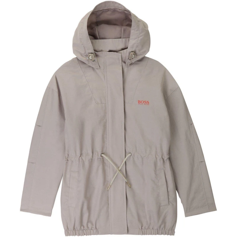 Image of Boss Waterproof twill parka Sand White female 4Y