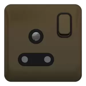 Image of Schneider LSD 1G 15A Round Pin Switched Socket Black Insert Mocha Bronze - GGBL3090BMBS