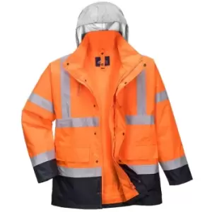 Image of Portwest - S471ONRS - sz S Hi-Vis 4-in-1 Contrast Traffic Jacket - Orange/Navy