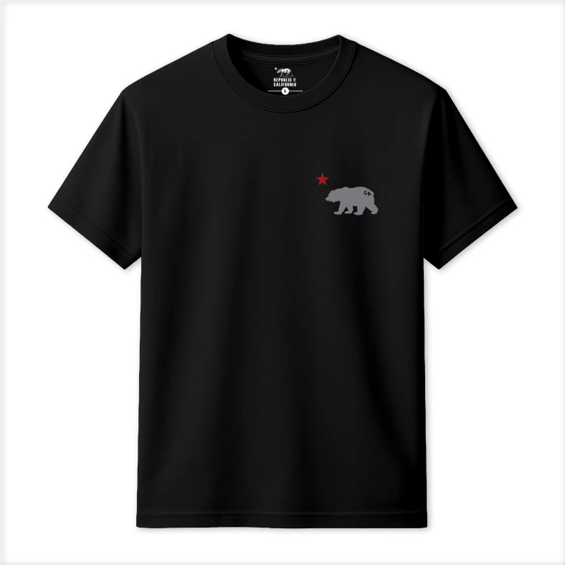 Image of Republic of California Mens Cali Bear T-Shirt in Black Size: XL Black Male XL