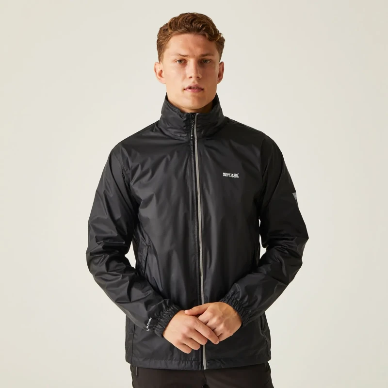 Image of Regatta Regatta Men 'Lyle IV' Waterproof Packaway Jacket in Jet Black Size: Medium Jet Black M Male 5051522807252