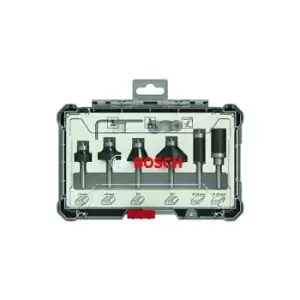 Image of Bosch Professional 6 pcs. Trim & Edging Router Bit Set (for Wood, Ø 6mm Shank, Accessory Router)