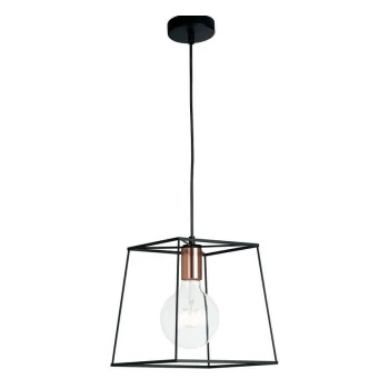 Image of Fan Europe Lighting - Fan Europe HARLEM Wire Frame Pendant Ceiling Light Black 25x25x20.5cm