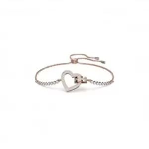 Image of Lovely Heart White Rose Gold-tone Plated Bracelet 5636443