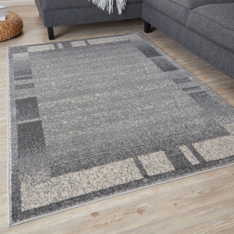 Image of THE RUGS Ephesus Collection Modern Rugs Grey Cream| 7438GC Size: 60cm x 240cm Grey Unisex 60cm x 240 cm