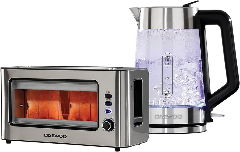 Image of Daewoo SDA2646GE 1.7L Kettle and 2 Slice Toaster Bundle