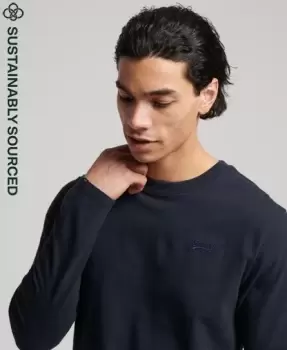 Image of Superdry Mens Organic Cotton Vintage Logo Embroidered Top Navy / Eclipse Navy - Size: S