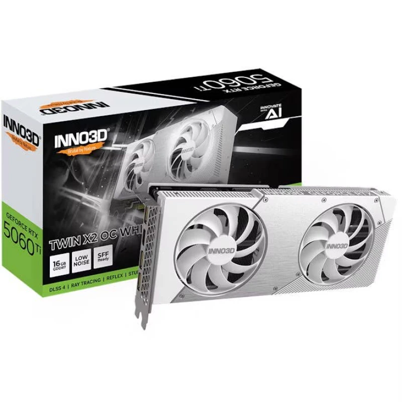 Image of Inno3D GeForce RTX 5060 Ti Twin X2 OC White 16GB GDDR7 PCI-Express Graphics Card - N506T2-16D7X-191073W
