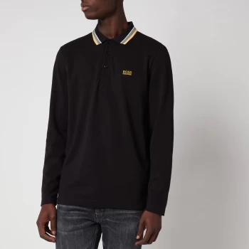 Image of Hugo Boss Athleisure Plisy Long Sleeve Polo Shirt Charcoal Size S Men