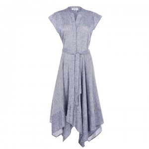 Image of DKNY Linen Dress - Ink/Ivory