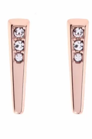 Image of Ladies Karen Millen Rose Gold Plated Crystal Shard Earrings KMJ1020-24-02