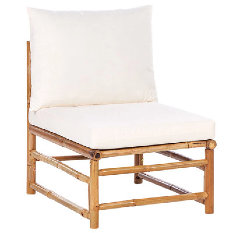 Image of Beliani Garden 1-Seat Section Cerreto Bamboo Wood Off-White