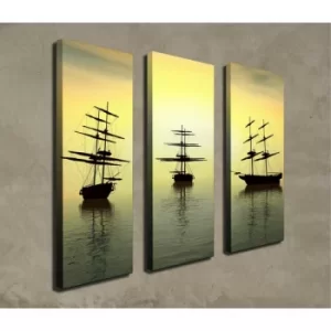 Image of CU03 Multicolor Decorative Canvas Painting (3 Pieces)