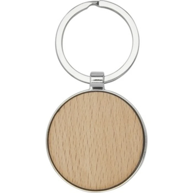Image of Avenue Avenue Moreno Round Beech Wood Keyring in Natural Natural One Size Unisex 5059958174511