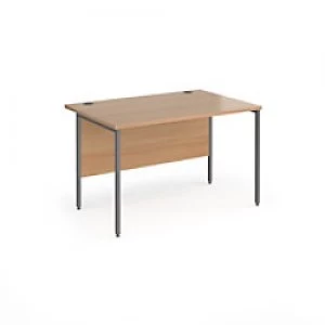 Image of Dams International Rectangular Straight Desk with Beech Coloured MFC Top and Graphite H-Frame Legs Contract 25 1200 x 800 x 725mm