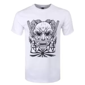 Image of Unorthodox Collective Mens Samurai Mask T-Shirt (S) (White)