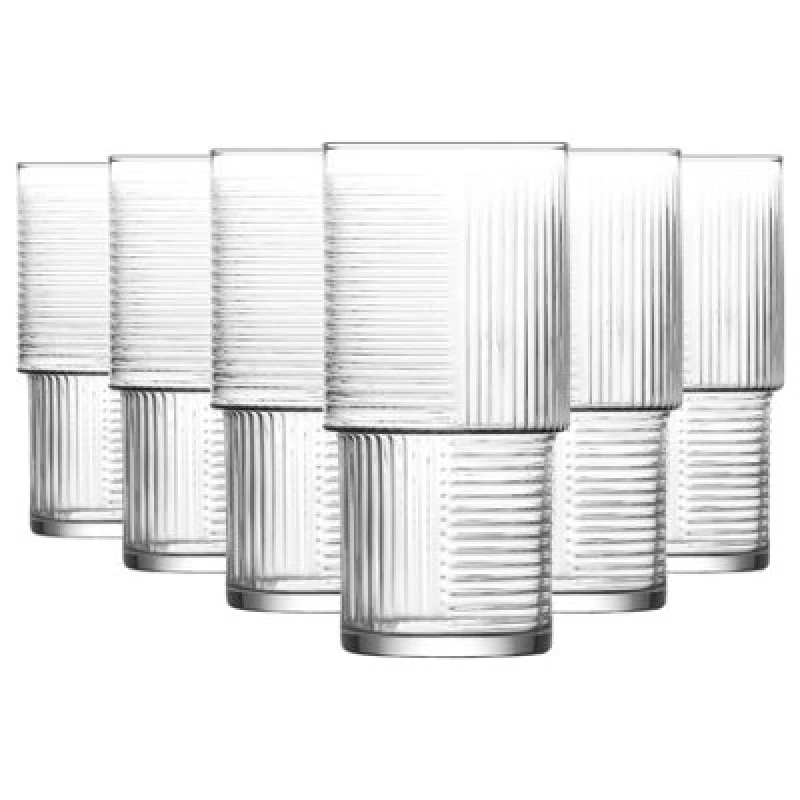 Image of LAV Helen Stacking Highball Glasses - 400ml - Pack of 6 Clear unisex