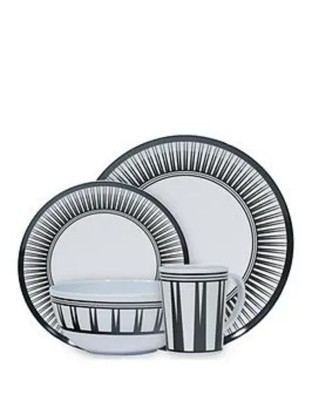 Image of Streetwize 16Pc Melamine Dinner Set - Stripe - Size 16pcs