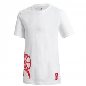 Image of adidas Arsenal DNA T Shirt Junior 2020 2021 Junior - White