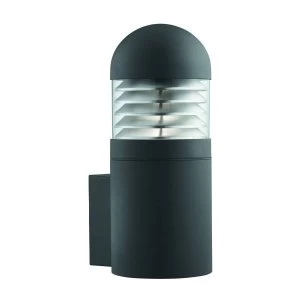 Image of 1 Light Outdoor Large Wall Light Black with Polycarbonate Shade IP44, E27