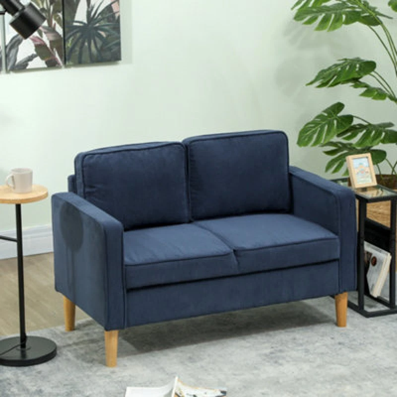 Image of HOMCOM Compact 2 Seater Sofa with Under Seat Storage for Small Spaces - Blue TJ Hughes Grey 5063603107915
