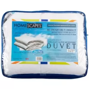 Image of Kids 4.5 Tog Super Microfibre Duvet - White - Homescapes