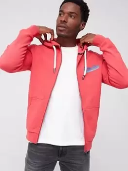 Image of Superdry Vintage Logo Seasonal Ziphood - Red, Red Size XL Men