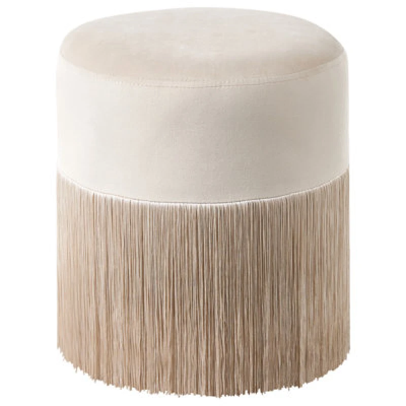 Image of Beliani Boho Pouffe Virginia Velvet Taupe