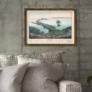 Image of Map006 Multicolor Decorative Framed MDF Painting