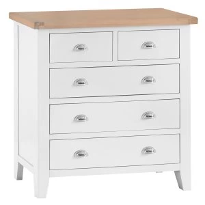 Image of Madera 5 Drawer Chest of Drawers - White
