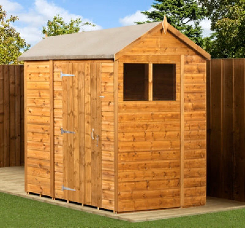 Image of Empire Sheds Empire Modular Apex 6X6 Windows Dipped Treated Tongue And Groove Wooden Garden Shed (6' X 6' / 6ft X 6ft) (6X6)