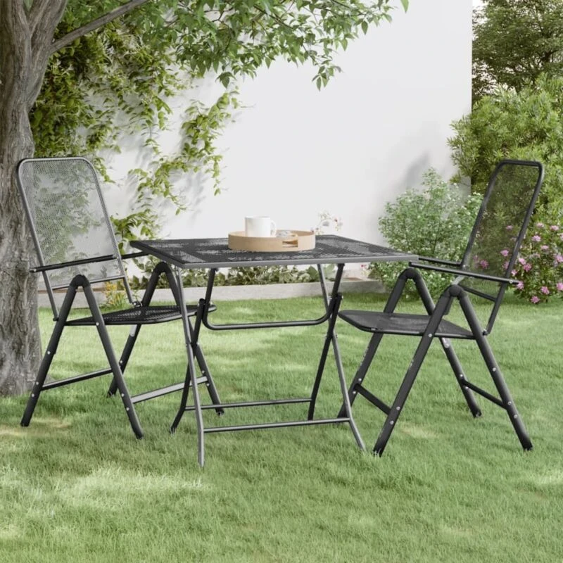 Image of VIDAXL Garden Table 80x80x72cm Expanded Metal Mesh Anthracite Vidaxl 8720286677728