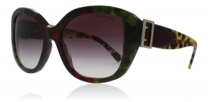 Image of Burberry BE4248 Sunglasses Havana Green/Bordeaux/Green 36388H 57mm