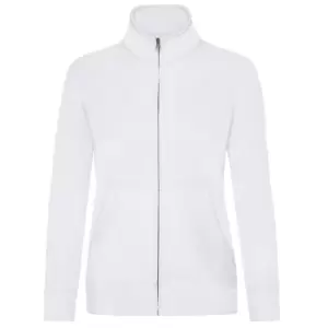 Image of Fruit Of The Loom Ladies/Womens Lady-Fit Fleece Sweatshirt Jacket (S) (White)
