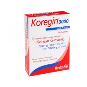 Image of HealthAid Koregin3000 Korean Ginseng 30 Capsules