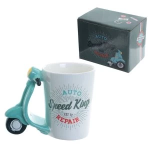 Image of Scooter Shaped Handle Ceramic Mug