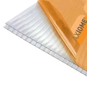Image of Axiome Clear Polycarbonate Twinwall Roofing Sheet (L)2M (W)690mm (T)6mm