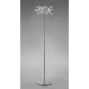 Image of Floor lamp Savanna 3 bulbs polished chrome/crystal