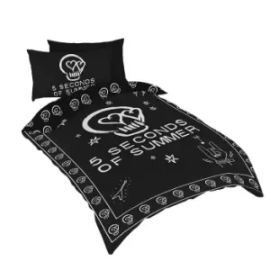 Image of 5 Seconds Of Summer Duvet Cover Set (Single) (Grey/Black)