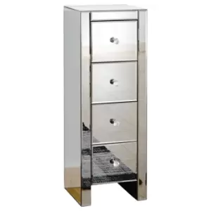 Image of Mirrored Four Drawer Slim Chest