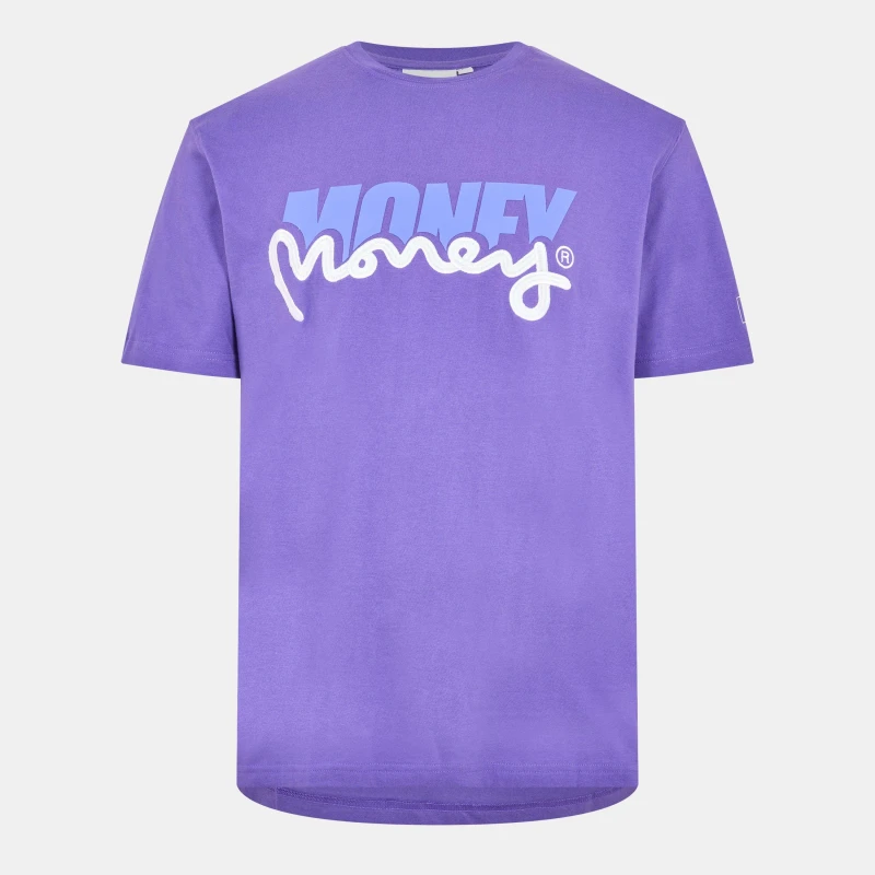 Image of Money Money Men Two Tee in Purple Size: Medium Purple M Male 5052421507274