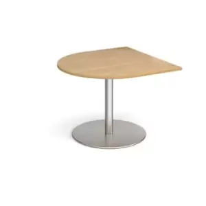 Image of Eternal radial extension table 1000mm x 1000mm - brushed steel base and oak top