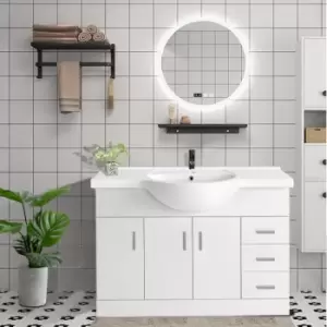 Image of 1200mm White Basin Vanity Unit Sink Cabinet Bathroom Storage Furniture