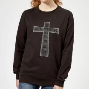 Image of Black Sabbath Cross Womens Sweatshirt - Black - S